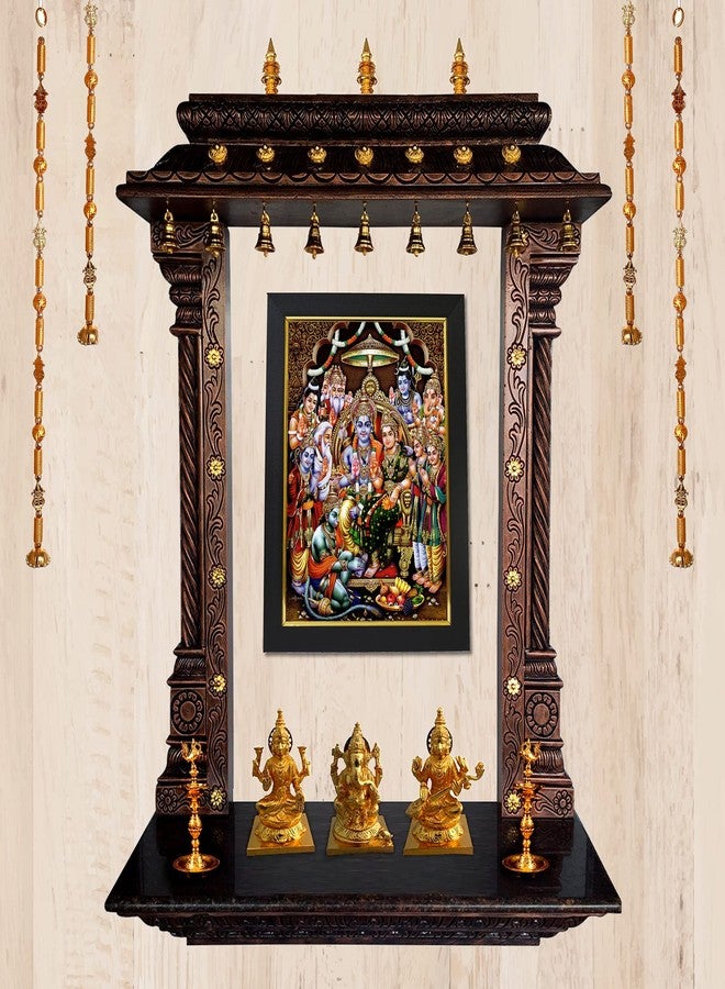 101Temples 101 Temples - Divinity Eternity Spirituality Sita Rama Darbar Photo Frame (Wood_Brown_10 X 13 Inc), Wall Mount, Rectangular - Image 4